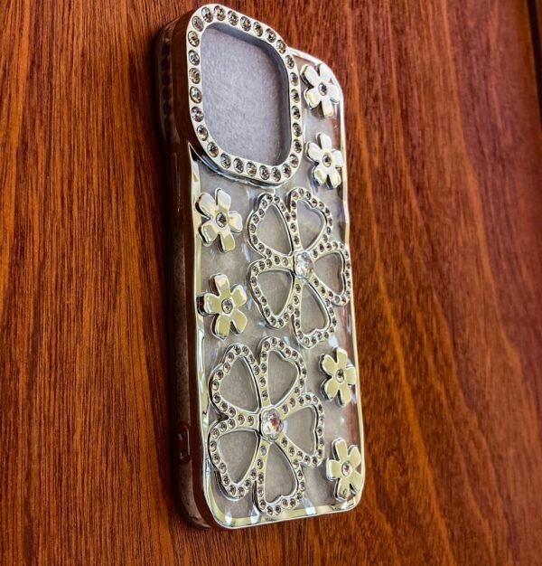 Black 3D Diamond Plum Blossom Flower Case