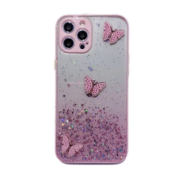 Fashion Girls Epoxy Butterfly Glitter Case