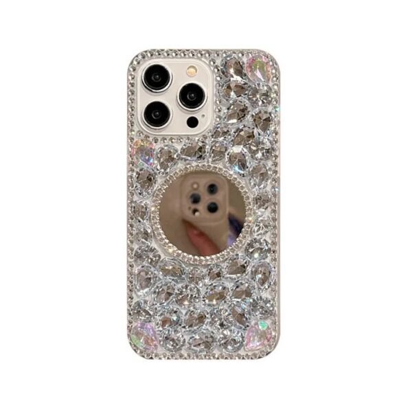 Crystal Diamond Makeup Mirror Case