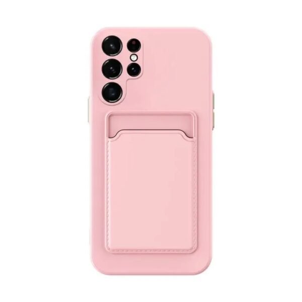 Pink Business Card Slot Silicone Phone Case