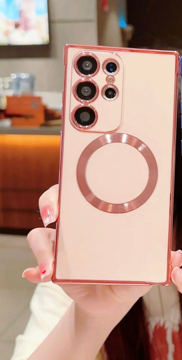 Pink Magnetic Transparent Phone Case