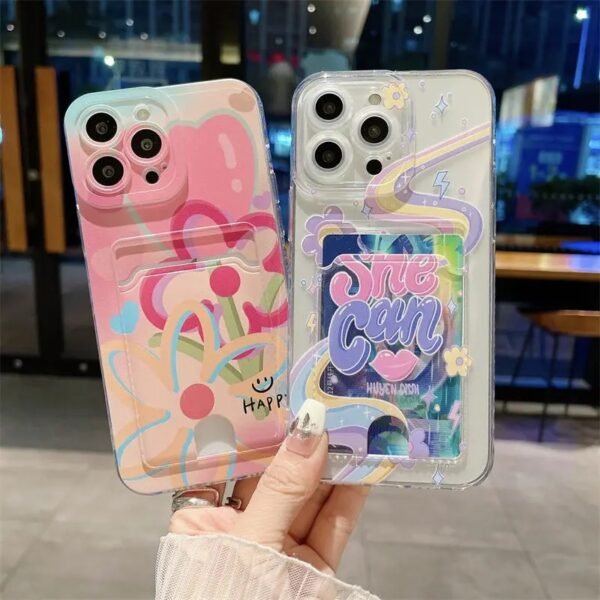 2 Plug-in-Card TPU Flower Phone Cases