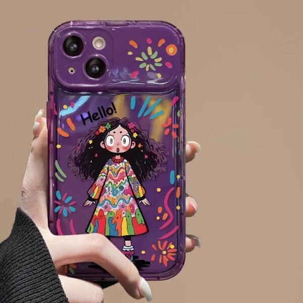 Purple Flip mirror TPU Phone Case being held